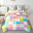 thumbnail image 1 of Erosebridal Building Blocks Bedding Twin Size, Colorful Geometric Bedding Sets Twin Size, Dreamy Cartoon Reversible Bed Set, Breathable Room Decoration, 7pcs, 1 of 6