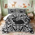 thumbnail image 1 of Erosebridal Bunny Bed Spread Queen for Girls, Black Damask Queen Coverlet Set, 3pcs 1 Quilt and 2 Pillowcases, 1 of 7