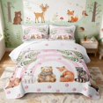 thumbnail image 1 of Erosebridal Bunny Quilt Full for Girls, Pink Rainbow Full Bedspread Sets, 3pcs 1 Coverlet and 2 Pillowcases, 1 of 7