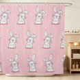 thumbnail image 1 of Erosebridal Bunny Shower Curtain 72Wx72L for Girls, Happy Faces Waterproof Bathroom Curtain, 1 of 5