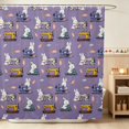 thumbnail image 1 of Erosebridal Bunny Shower Curtain 72Wx78L for Boys Girls, Purple Sewing Waterproof Bath Curtain, 1 of 5
