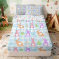 thumbnail image 1 of Erosebridal Bunny Zipper Twin Comforter Sets with Fitted Sheet and 2 Pillowcases for Boys Girls, Easter Eggs Zipper Bedding Set, Stars Reversible, 1 of 7