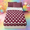 thumbnail image 1 of Erosebridal Burgundy Wine Polka Dot Zipper Queen Comforter Set with Fitted Sheet and 2 Pillowcases,White Round Dot Vintage Romantic Girl Pattern Zipper Bedding Set ,Polkadot Reversible,4 Pieces, 1 of 7