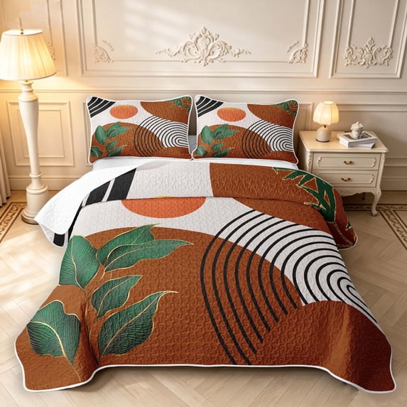 Erosebridal Burnt Orange Leaves Twin Quilt Set, 2-Piece - Walmart.com