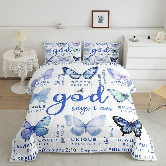 Erosebridal Butterflies Comforter Sets Full Size, Animal Theme Comforters & Duvets, Room Decor, Reversible