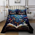 thumbnail image 1 of Erosebridal Butterflies Coverlet Set King,Vintage Book Bedding Set,Animal Room Decorative,3pcs, 1 of 5