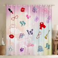 thumbnail image 1 of Erosebridal Butterfly Guitar Curtains and Drapes (42Wx90L),Western Cowgirl Curtains Pack of 2 (42Wx90L),Disco Ball Black Out Curtains,Melody Room Decoration, 1 of 6