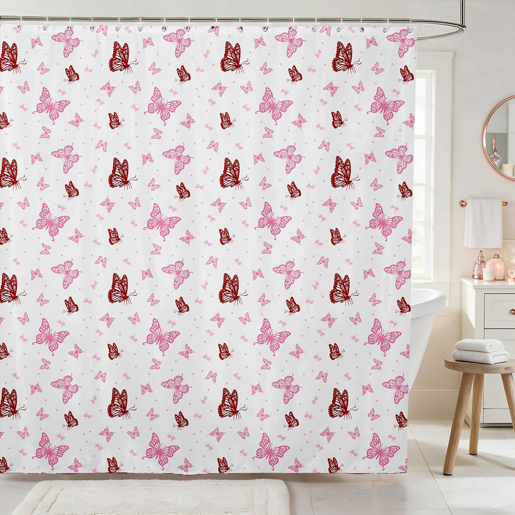 Erosebridal Butterfly Heart Animal Wings Shower Curtain 72Wx78L for ...