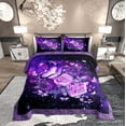 thumbnail image 1 of Erosebridal Butterfly Queen Comforter Set Women,Purple Galaxy Butterflies Bedding Sets Rose Flower Botanical Down Comforter,Boho Hippie Animal Bed Duvet Set 2 Pillow Cases Mothers Day Gifts, 1 of 5