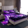 thumbnail image 1 of Erosebridal Butterfly Twin Bed Sheets Women,Purple Galaxy Butterfly Sheet Set Rose Flower Botanical Sheets,Boho Hippie Animal Fitted Sheet + Flat Sheet + 1 Pillow Case Mothers Day Gifts, 1 of 5
