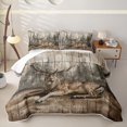 thumbnail image 1 of Erosebridal Cabin Moose Animals Quilt Full for Boys Men, Vintage Farmhouse Full Bedspread Sets, 3pcs, 1 of 7