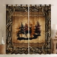 thumbnail image 1 of Erosebridal Cabin Moose Deer Blackout Curtains Set of 2 (52x84 Each), Brown Lake House Window Curtains, 1 of 6