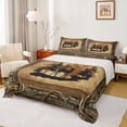thumbnail image 1 of Erosebridal Cabin Moose Deer Full Size Sheets, Brown Lake House Bed Sheets, 4pcs, 1 of 5