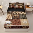 thumbnail image 1 of Erosebridal Cabin Patchwork Zipper Full Size Comforter Sets with Fitted Sheet and 2 Pillowcases,Deer Bear Woodland Print Zipper Bedding Set For Boys,Black Reversible,4 Pieces, 1 of 5