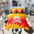 thumbnail image 1 of Erosebridal Calgary Soccer City Bedding Twin Size, American Football Bed in a Bag Twin size, Vintage Rugby Reversible Bed Set, Microfiber Room Decoration, 7pcs, 1 of 6