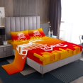 thumbnail image 1 of Erosebridal Calgary Soccer City Sheet Set Full, American Football Bedding Sets Full Size, Vintage Rugby Reversible Full Sheet Sets, Microfiber Room Decoration, 4pcs, 1 of 7