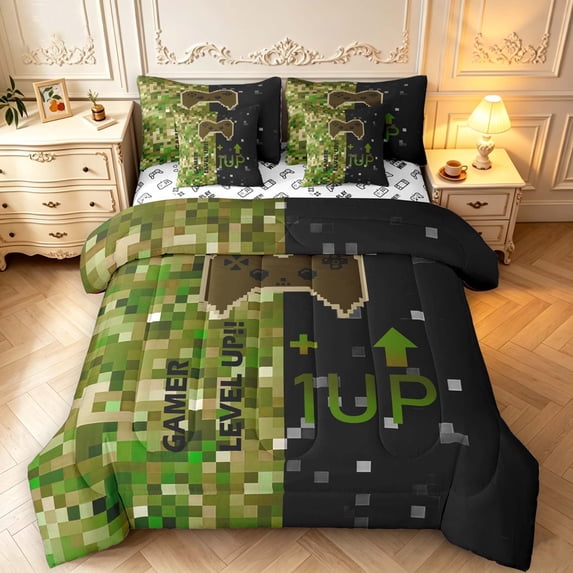 Erosebridal Camo Green Game Controller 7 Pieces Full Size Bedding Sets ...
