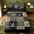 thumbnail image 1 of Erosebridal Camo Patchwork Checkered Zipper Twin Comforter Sets with Fitted Sheet and 2 Pillowcases,Rustic Farmhouse Hunting Zipper Bedding Set For Boys,Black Reversible,4 Pieces, 1 of 7