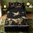 thumbnail image 1 of Erosebridal Camo Print Dog Zipper Full Size Comforter Sets with Fitted Sheet and 2 Pillowcases,Flying Mallard Silhouette Zipper Bedding Set For Boys,Black Reversible,4 Pieces, 1 of 7