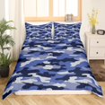 thumbnail image 1 of Erosebridal Camouflage Army Duvet Cover, Navy Blue Camo Bedding Sets, Military Room Decor, 2pcs, 1 of 6