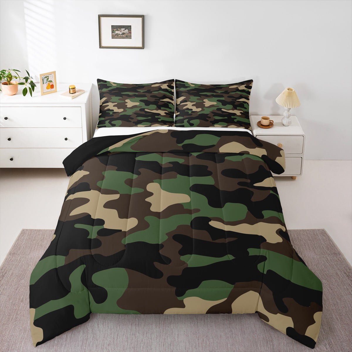 Minnesota Vikings Erosebridal 7 Pcs Comforter Set King Size,Football City Bed In A Bag With Flat Sheet And Fitted Sheet And Adults,Sports Bedding Set With Pillowcase New England Patriots