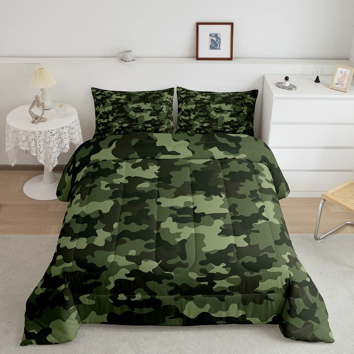 Erosebridal Camouflage Comforter Sets,Colorful Camo Bedding Set for Kids Boys Girls Teens,Army