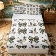 thumbnail image 1 of Erosebridal Camouflage Duck Pattern Zipper Full Size Comforter Sets with Fitted Sheet and 2 Pillowcases,Hunting Bow Print Zipper Bedding Set,Green Brown White,Reversible, 1 of 6