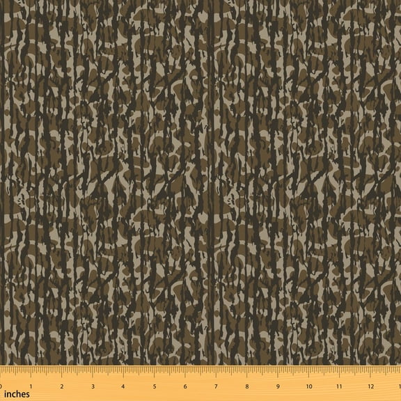 Erosebridal Camouflage Stripe Fabric by the Yard 1 Yard for Boys Girls, Bark Texture Brown Gray Home Decor Fabric by the Yard