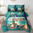 thumbnail image 1 of Erosebridal Camper Bed In A Bag,Happy Camping Bedding Set Camper Car Twin Comforter Set 7 Piece,Travel Car RV Pine Trees Bonfire Sheet Set With Comforter Room Decor, 1 of 5