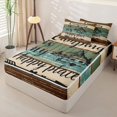 thumbnail image 1 of Erosebridal Camper Camping Zipper Queen Comforter Set with Fitted Sheet and 2 Pillowcases, RV Accessories Travel Trailor Zipper Bedding Set, Brown Teal, 1 of 7