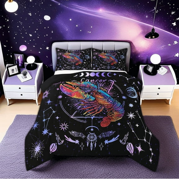 Erosebridal Cancer Gifts Comforter Sets Twin Size, Twelve Constellations Comforters & Duvets, Astrology Horoscope Room Decor, Reversible 2pcs