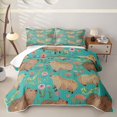 thumbnail image 1 of Erosebridal Capybara Animal Girls Twin Quilt Set, Cartoon Flower Twin Coverlet Set, 2-Piece, 1 of 7