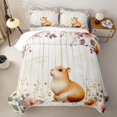 thumbnail image 1 of Erosebridal Capybara Petal Quilt Full,Rustic Plant Floral Full Bedspread Sets For Girls,3 Pieces, 1 of 7
