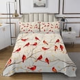thumbnail image 1 of Erosebridal Cardinal Bird Bedspread Sets Queen Size, Tree Branches Bed Quilt, 3-Piece, 1 of 5