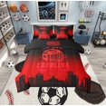 thumbnail image 1 of Erosebridal Carolina Soccer City Bedding Twin Size, American Football Bed in a Bag Twin size, Vintage Rugby Reversible Bed Set, Microfiber Room Decoration, 7pcs, 1 of 6
