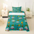 thumbnail image 1 of Erosebridal Cartoon Adventure Car Twin Sheet Sets 3pcs For Boys Girls,Kids Teens Happy Camping Bedding, 1 of 5