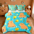 thumbnail image 1 of Erosebridal Cartoon Animal Capybara 7-Piece Twin Bedding Sets,Yellow Lemon Fruit Bedding Comforter Set For Kids Boys Reversible, 1 of 7