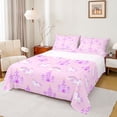 thumbnail image 1 of Erosebridal Cartoon Animal Unicorn Queen Sheet Sets For Kids,Purple Dreamy Princess Style Castle Bed Set 4pcs, 1 of 6