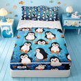 thumbnail image 1 of Erosebridal Cartoon Animals Penguin Zipper Full Size Comforter Sets with Fitted Sheet and 2 Pillowcases,Cute Arctic Bird Zipper Bedding Set For Boys,Reversible,4-Piece, 1 of 7