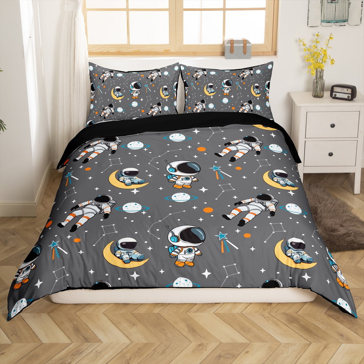 Erosebridal Cartoon Astronaut Comforter Cover Queen, Mystic ...
