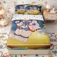 thumbnail image 1 of Erosebridal Cartoon Astronaut Pattern Zipper Twin Comforter Sets with Fitted Sheet and 2 Pillowcases,Star Moon Print Zipper Bedding Set,Blue Golden Teal,Reversible, 1 of 6