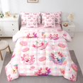 thumbnail image 1 of Erosebridal Cartoon Axolotl Bedding Sets Twin Size, Donut Cake Bedding Twin Size, Pink Plaid Buffalo Reversible Comforter Sets with Sheets, Super Cozy Bedroom Decorative, 7pcs, 1 of 6