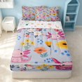 thumbnail image 1 of Erosebridal Cartoon Axolotl Zipper Twin Comforter Sets with Fitted Sheet and 2 Pillowcases, Kawaii Flower Zipper Bedding Set, Xmas Reversible, Soft Lilac, Xmas Reversible, 1 of 7