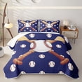thumbnail image 1 of Erosebridal Cartoon Baseball Bat Twin Quilt Set for Boys Men, Sport Ball Print Twin Coverlet Set, 2pcs, 1 of 7