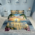thumbnail image 1 of Erosebridal Cartoon Beach Bedding Twin Comforter Set, Ocean Marine Down Comforter, Tropic Flower Reversible Comforter Sets Twin Size, Breathable Bedroom Decor, 2 Pieces, 1 of 8