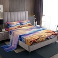 thumbnail image 1 of Erosebridal Cartoon Beach Twin Sheet Sets, Starfish Sealife Bedding Twin Size, Ocean Print Decor 3pcs, 1 of 7