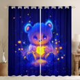 thumbnail image 1 of Erosebridal Cartoon Bear Doll Black Out Curtains, Glitter Love Heart Print Curtains Pack of 2 (42x63 Each), 1 of 6