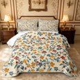 thumbnail image 1 of Erosebridal Cartoon Blossom Twin Quilt Set, Groovy Floral Twin Coverlet Set, Reversible, Rust Blue, 2-Piece (1 Bedspread and 1 Pillowcase), 1 of 7