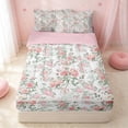 thumbnail image 1 of Erosebridal Cartoon Blossom Zipper Queen Comforter Set with Fitted Sheet and 2 Pillowcases, Kawaii Flower Zipper Bedding Set, Pink Reversible, Soft Blush Floral, Pink Reversible, 1 of 7