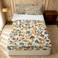 thumbnail image 1 of Erosebridal Cartoon Blossom Zipper Twin Comforter Sets with Fitted Sheet and 2 Pillowcases, Groovy Floral Zipper Bedding Set, Reversible, Rust Blue, Reversible, 1 of 7